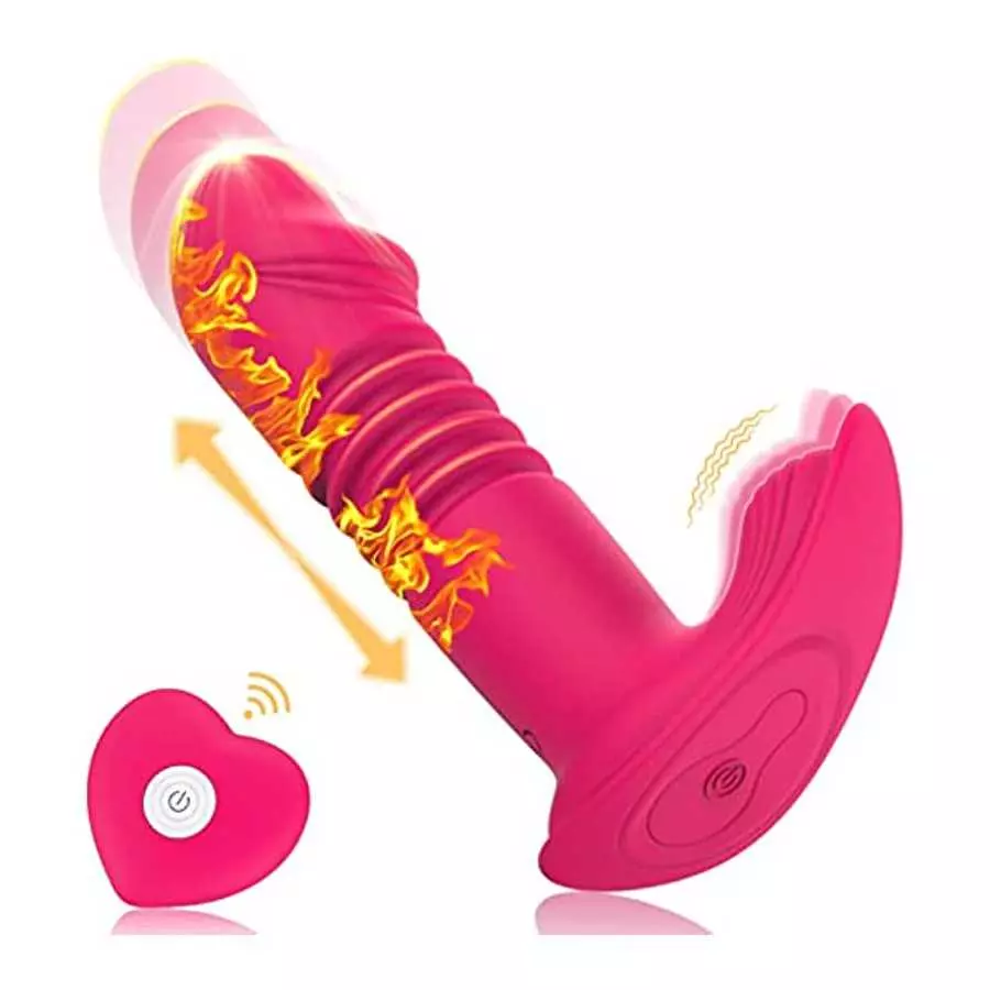 Thrusting Anal Vibrator with Heating Remote Controll, Wearable Dildo, Clitoral G-spot Vibrator, Prostate Massager, Vaginal Stimu Thrusting Anal Vibrator with Heating Remote Controll, Wearable Dildo, Clitoral G-spot Vibrator, Prostate Massager, Vaginal Stimu