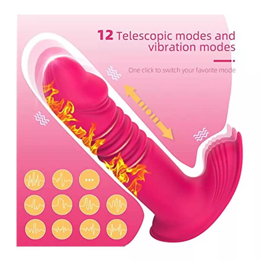 Thrusting Anal Vibrator with Heating Remote Controll, Wearable Dildo, Clitoral G-spot Vibrator, Prostate Massager, Vaginal Stimu