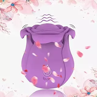 Pulsating Rose Sex Stimulator for Women,10 Modes Clitoralis Vibrator with 4 Vibrating Petals for Woman Self Pleasuring,Purple Wa