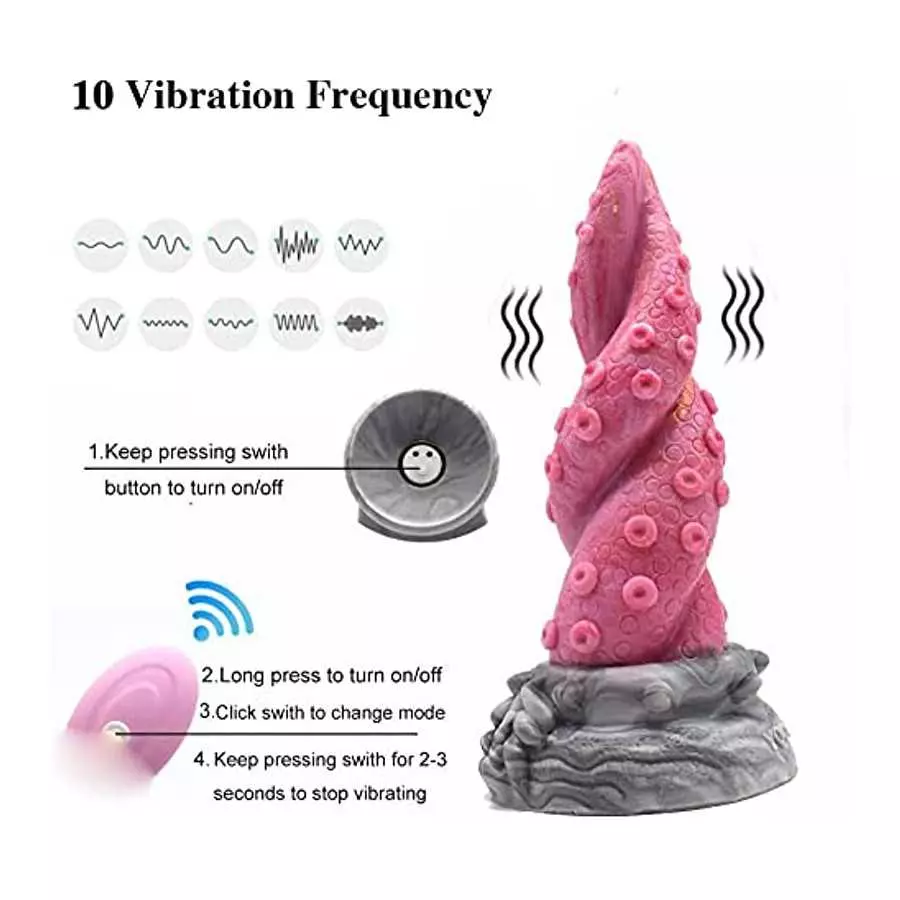 Monster Vibrating Dildo, 7.48Inch Realistic Animal Tentacle Dildos Vibrator Electric Anal Vibration Sex Toys with Suction Cup