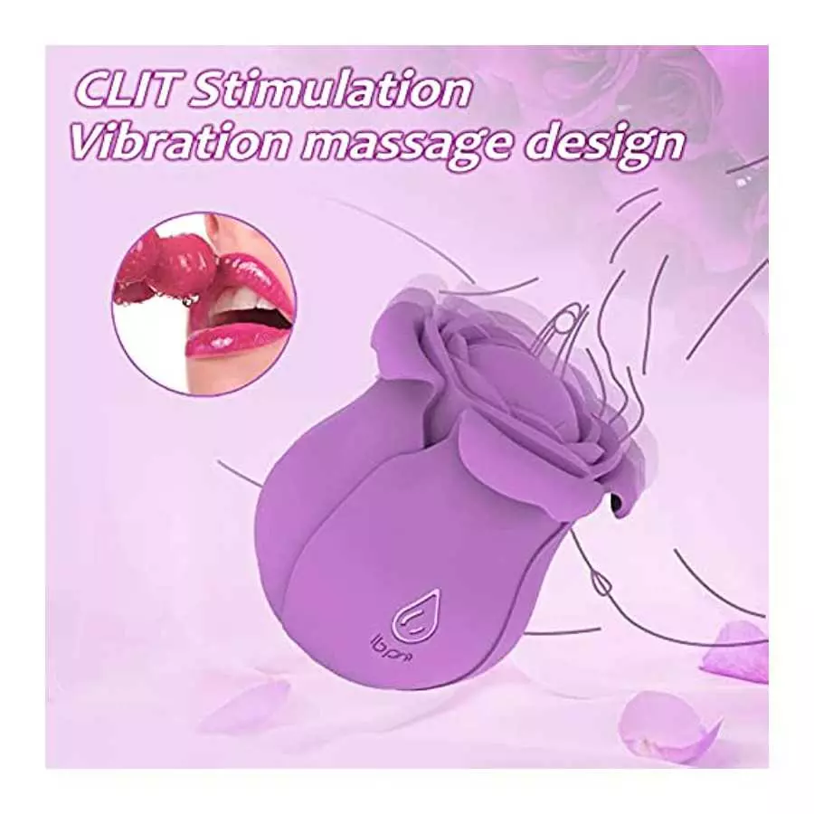 Pulsating Rose Sex Stimulator for Women,10 Modes Clitoralis Vibrator with 4 Vibrating Petals for Woman Self Pleasuring,Purple Wa