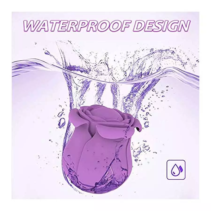 Pulsating Rose Sex Stimulator for Women,10 Modes Clitoralis Vibrator with 4 Vibrating Petals for Woman Self Pleasuring,Purple Wa
