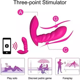 LUSH 3 ROSE Wearable Panty Vibrator with App Remote Control Vibrating Panties for G-Spot, 2 in 1 Dildo & Clitoral Anus Stimulato LUSH 3 ROSE Wearable Panty Vibrator with App Remote Control Vibrating Panties for G-Spot, 2 in 1 Dildo & Clitoral Anus Stimulato