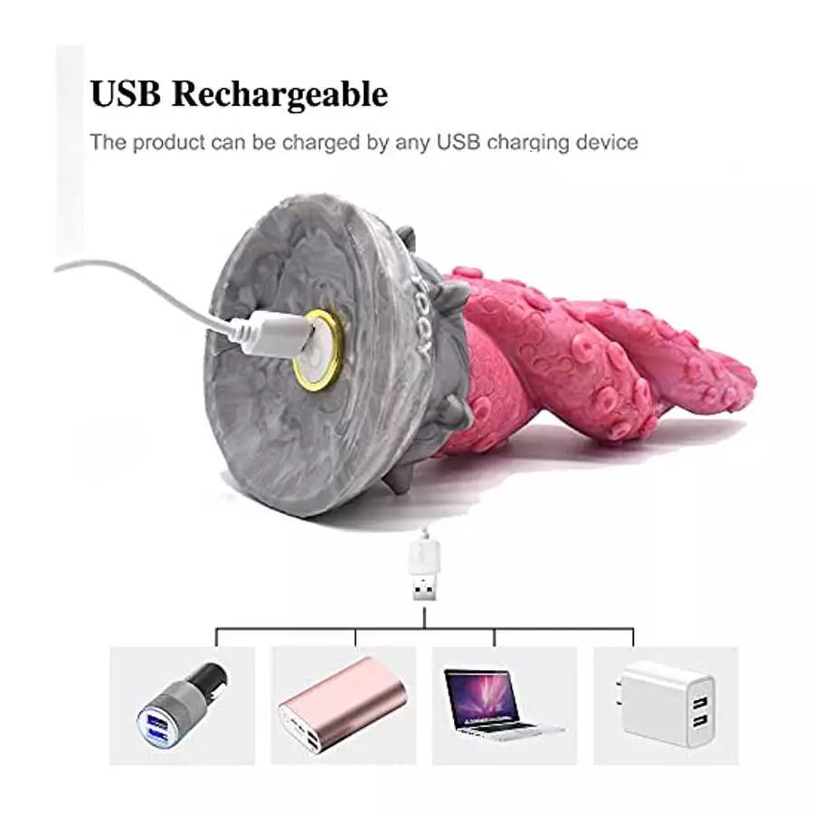 Monster Vibrating Dildo, 7.48Inch Realistic Animal Tentacle Dildos Vibrator Electric Anal Vibration Sex Toys with Suction Cup