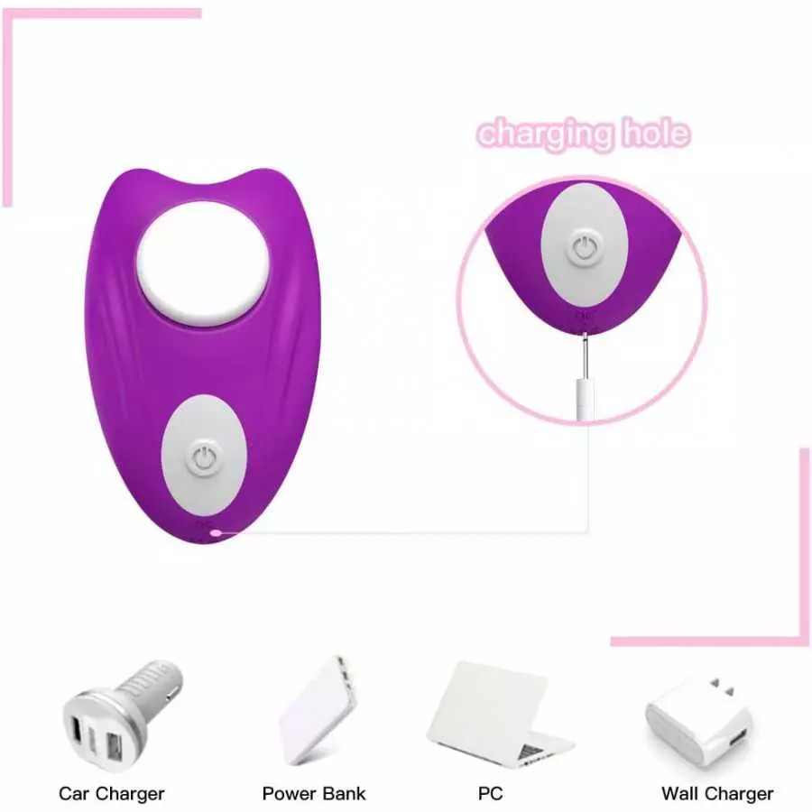 Wearable Female Butterfly Vibrator to Stimulate Female Clitoris with Magnetic Clip Panty Massager Nine Vibration Modes with Remo