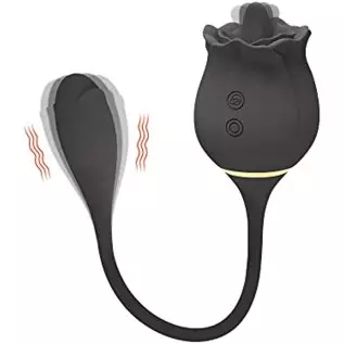 G Spot Rose Vibrator, Rose Toy Vibrator for Women, Tongue Licking Vibrator with Vibrating Egg, Dildo Stimulator Vaginal and Anal