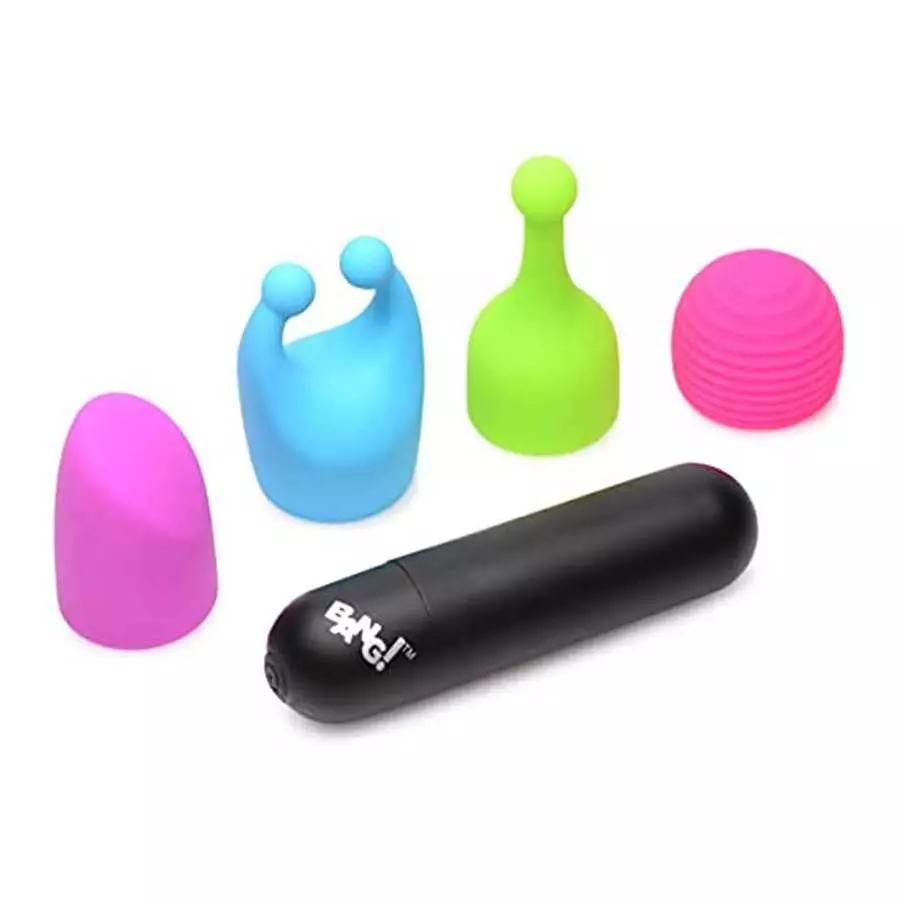 BANG! Bullet Vibrator Sex Toy for Women with 7 Vibrating Patterns and 4 Attachments. Adult Toys for Women and Couples Vibrator S