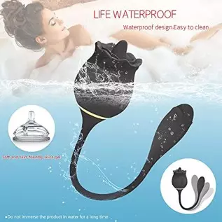 G Spot Rose Vibrator, Rose Toy Vibrator for Women, Tongue Licking Vibrator with Vibrating Egg, Dildo Stimulator Vaginal and Anal