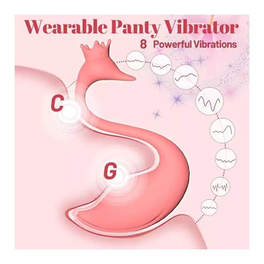 Wearable Panty Vibrator with Remote Control, G Spot Egg Vibrator Clit Nipple Stimulator with 8 Vibrations, Swan Pink Vibrating B
