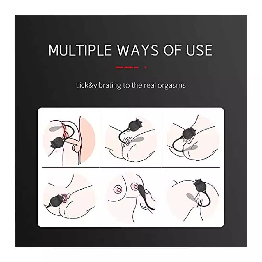 G Spot Rose Vibrator, Rose Toy Vibrator for Women, Tongue Licking Vibrator with Vibrating Egg, Dildo Stimulator Vaginal and Anal