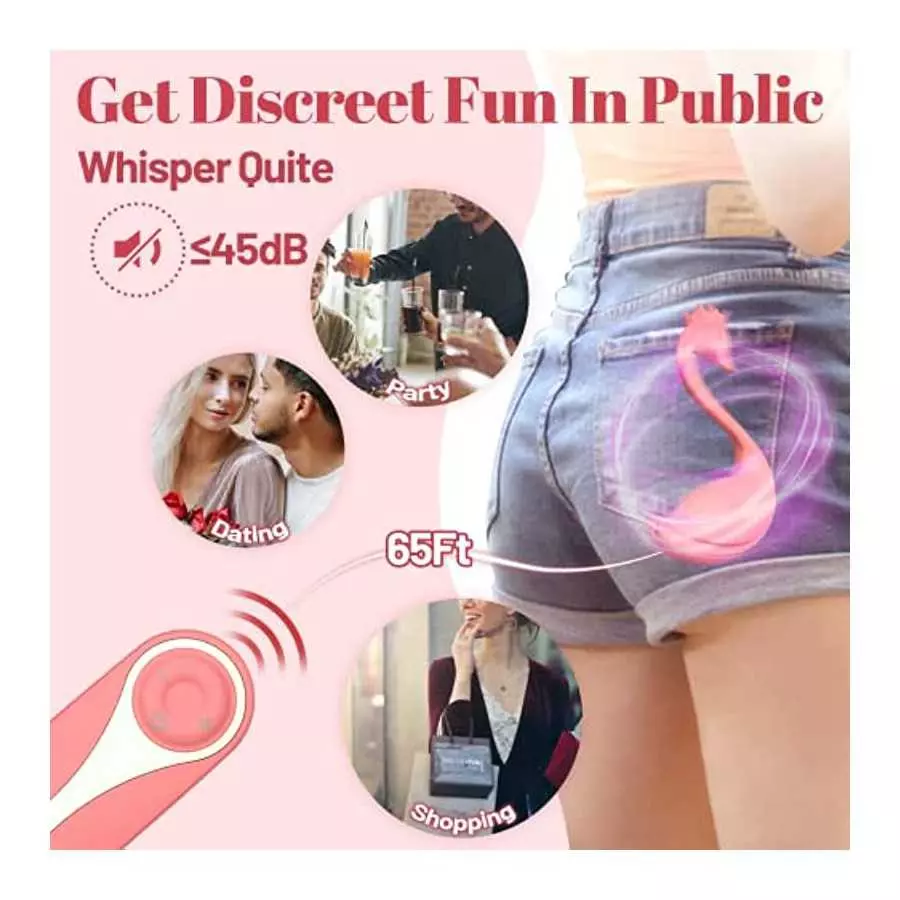 Wearable Panty Vibrator with Remote Control, G Spot Egg Vibrator Clit Nipple Stimulator with 8 Vibrations, Swan Pink Vibrating B