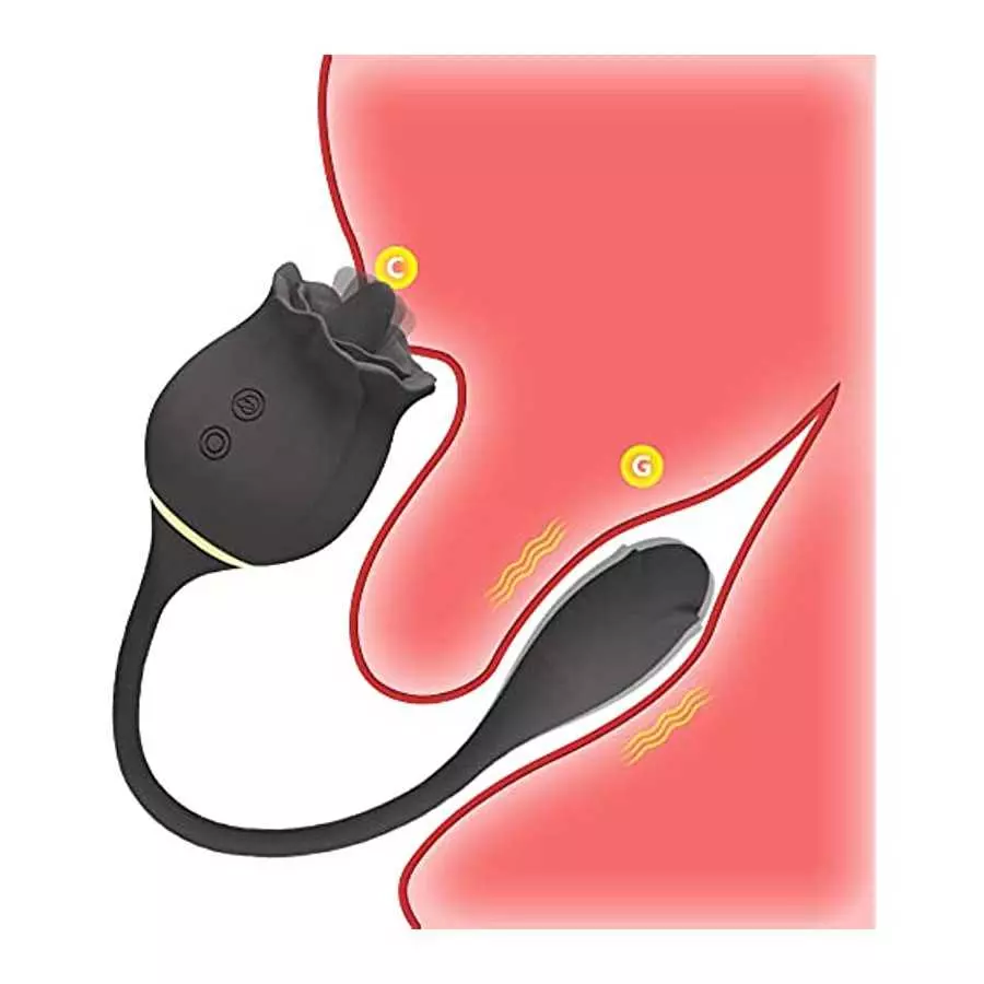 G Spot Rose Vibrator, Rose Toy Vibrator for Women, Tongue Licking Vibrator with Vibrating Egg, Dildo Stimulator Vaginal and Anal