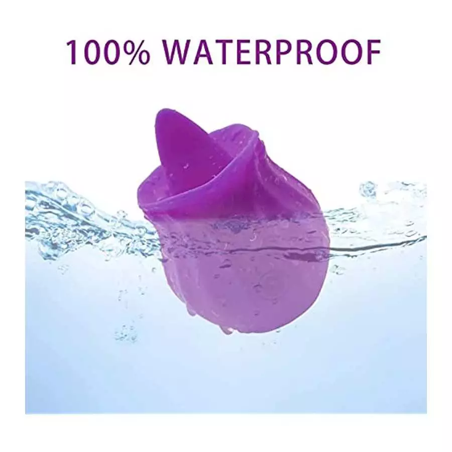 Rose Vibrator Toy for Women - 3 in 1 Clitoral Stimulator Tongue Licking Thrusting Vibrator with 10 Modes, Rose Adult Sex Toys Ga