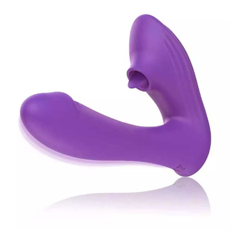Portable 2 in 1 Sucking Licking and G Spot Vibrator Dildo Massager Toys for Women, Tongue Licking and 10 Vibration Modes, Clit S Portable 2 in 1 Sucking Licking and G Spot Vibrator Dildo Massager Toys for Women, Tongue Licking and 10 Vibration Modes, Clit S