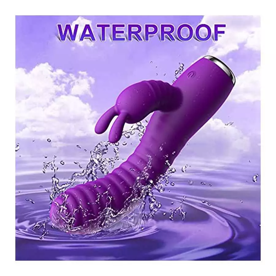 Rabbit Vibrator for G-spot Clitoral Stimulation, Powerful Dildo with 10 Vibration & Heating Function, Waterproof Adult Sex Toy f