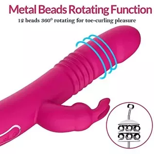 BOMBEX Thrusting Vibrator with Clitoral Vibrator with Trio of Fondling Nubs BOMBEX Thrusting Vibrator with Clitoral Vibrator with Trio of Fondling Nubs