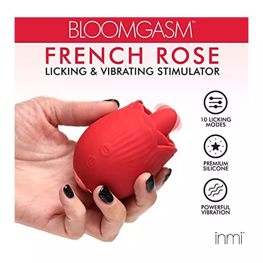 INMI Bloomgasm French Rose Toy Licking & Vibrating Stimulator. Rose Tongue Vibrator Toy, Clitoralis Stimulator for Women & Adult