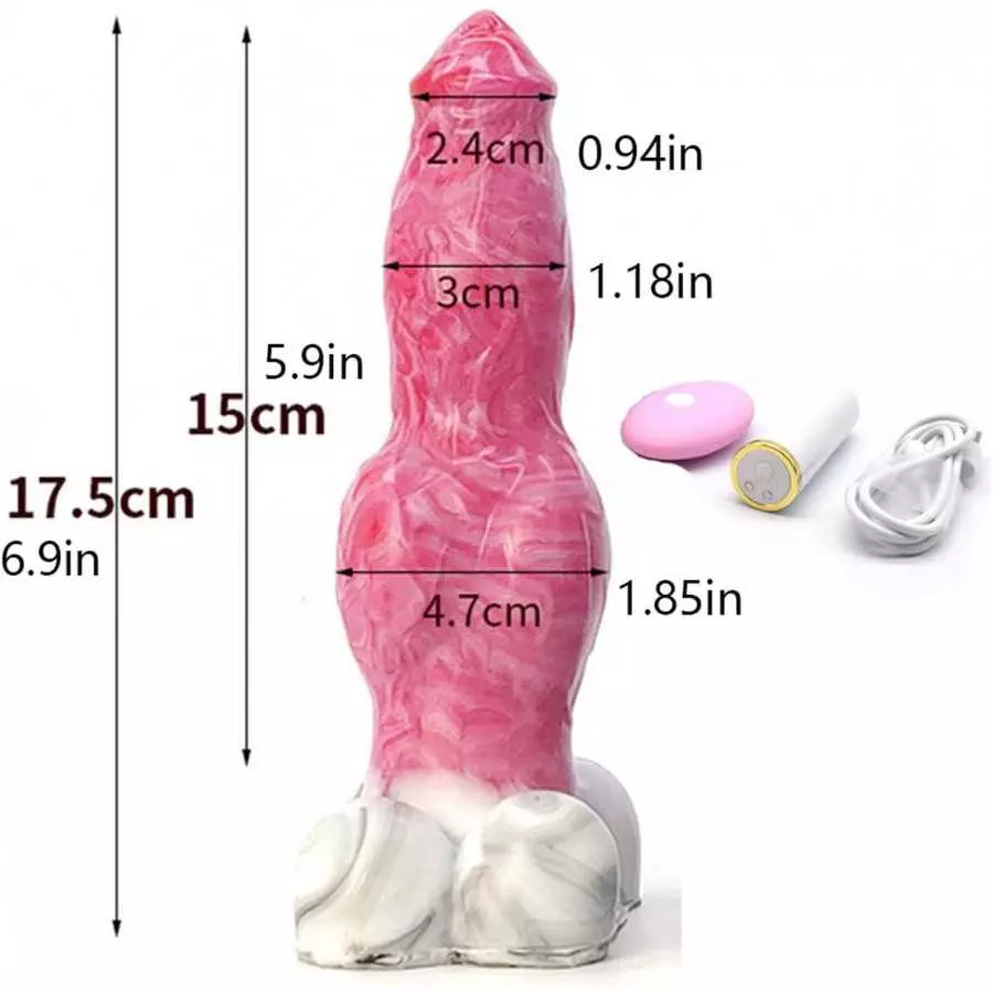 Realistic Squirting Dog Dildo 10 Vibration Modes 6.9 Inches Silicone Vibrating Dildos Big Knot Wireless Remote Control Sex Toy