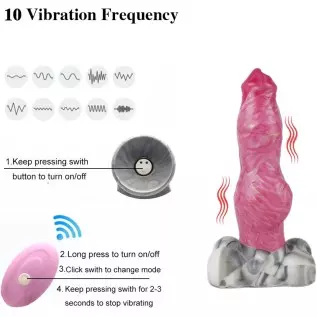Realistic Squirting Dog Dildo 10 Vibration Modes 6.9 Inches Silicone Vibrating Dildos Big Knot Wireless Remote Control Sex Toy