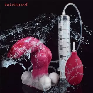 Realistic Squirting Dog Dildo 10 Vibration Modes 6.9 Inches Silicone Vibrating Dildos Big Knot Wireless Remote Control Sex Toy