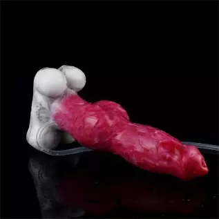 Realistic Squirting Dog Dildo 10 Vibration Modes 6.9 Inches Silicone Vibrating Dildos Big Knot Wireless Remote Control Sex Toy