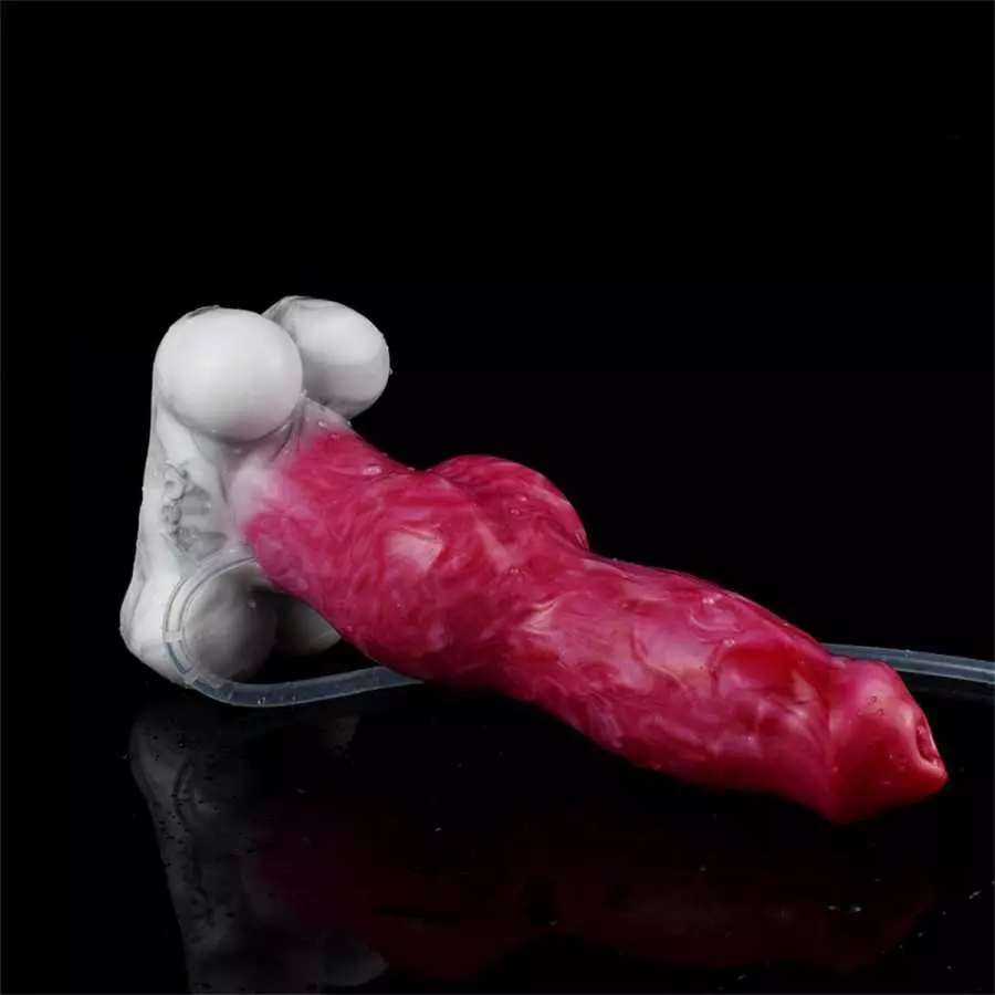 Realistic Squirting Dog Dildo 10 Vibration Modes 6.9 Inches Silicone Vibrating Dildos Big Knot Wireless Remote Control Sex Toy