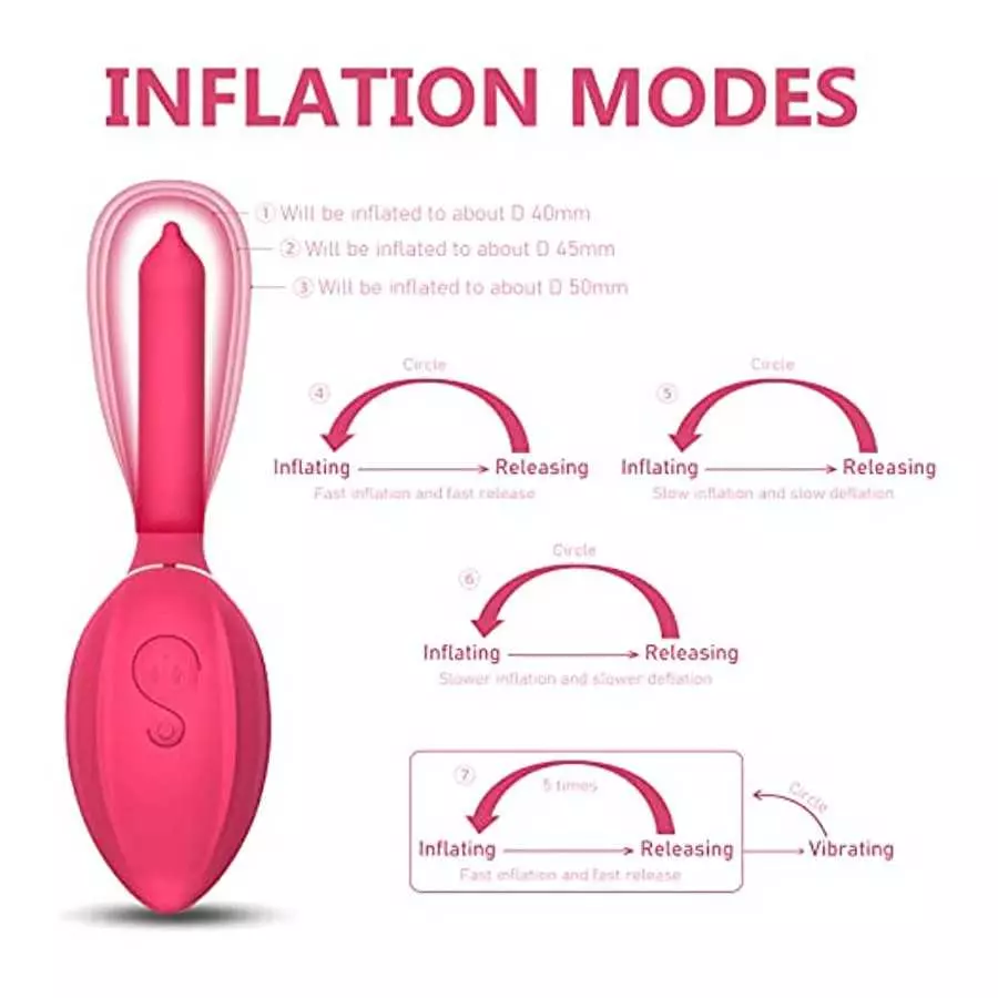 Inflating Vibrator Sex Toy IPX5 Waterproof Rechargeable Silicone Vibrating Massager with 7 Vibrating&Expand Modes for Vagina Anu