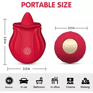 Rose Toy Vibrator for Woman, Rose Vibrator Clitoral One-Button Control 7 Lick-Vibrating Toys, Mini Rose Vibrator for Women Mastu Rose Toy Vibrator for Woman, Rose Vibrator Clitoral One-Button Control 7 Lick-Vibrating Toys, Mini Rose Vibrator for Women Mastu
