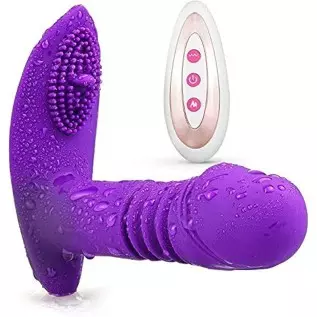 3 in 1 Wearable Panty Clit Dildo Sex Stimulator, 10 Vibration Modes Rechargeable Clit Vaginal Stimulator Wireless Remote Control