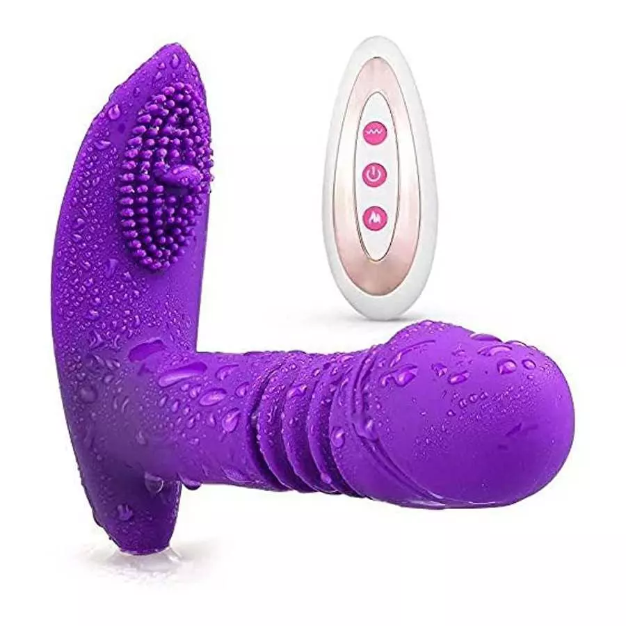 3 in 1 Wearable Panty Clit Dildo Sex Stimulator, 10 Vibration Modes Rechargeable Clit Vaginal Stimulator Wireless Remote Control 3 in 1 Wearable Panty Clit Dildo Sex Stimulator, 10 Vibration Modes Rechargeable Clit Vaginal Stimulator Wireless Remote Control
