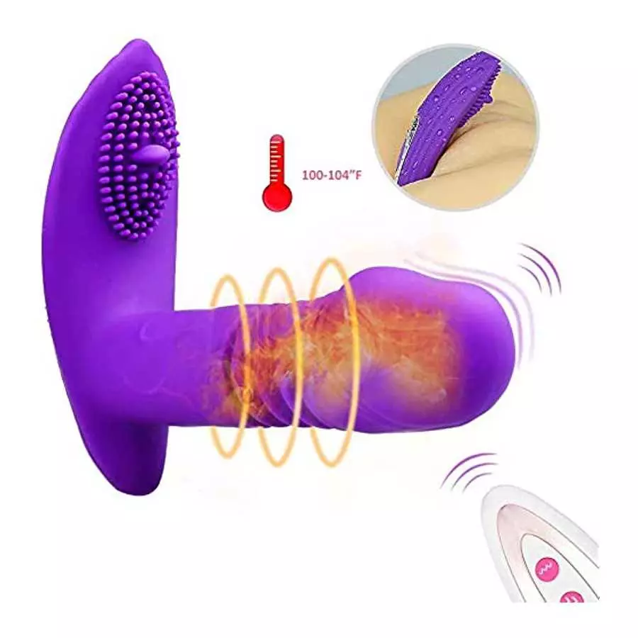 3 in 1 Wearable Panty Clit Dildo Sex Stimulator, 10 Vibration Modes Rechargeable Clit Vaginal Stimulator Wireless Remote Control