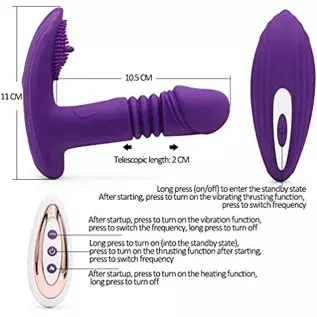 3 in 1 Wearable Panty Clit Dildo Sex Stimulator, 10 Vibration Modes Rechargeable Clit Vaginal Stimulator Wireless Remote Control 3 in 1 Wearable Panty Clit Dildo Sex Stimulator, 10 Vibration Modes Rechargeable Clit Vaginal Stimulator Wireless Remote Control