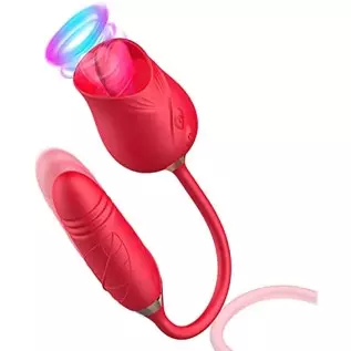 Rose Toy for Women Dildo Vibrator,2-in-1 Rose Vibrator for Women with 10 Tongue Licking & 10 Thrusting Vibrator ,G-Spot Vibrator Rose Toy for Women Dildo Vibrator,2-in-1 Rose Vibrator for Women with 10 Tongue Licking & 10 Thrusting Vibrator ,G-Spot Vibrator