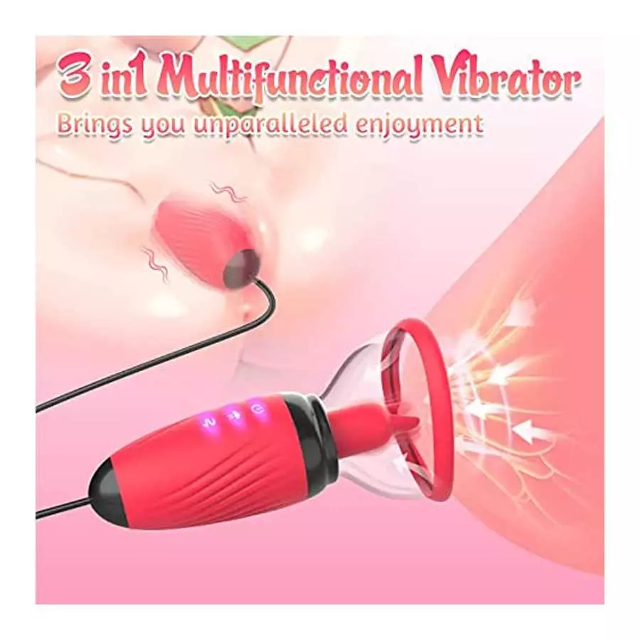 Tongue Sucking Licking Rose Vibrator Toy for Women, High-Frequency Rose Toy Clitoris Vibrator for Women