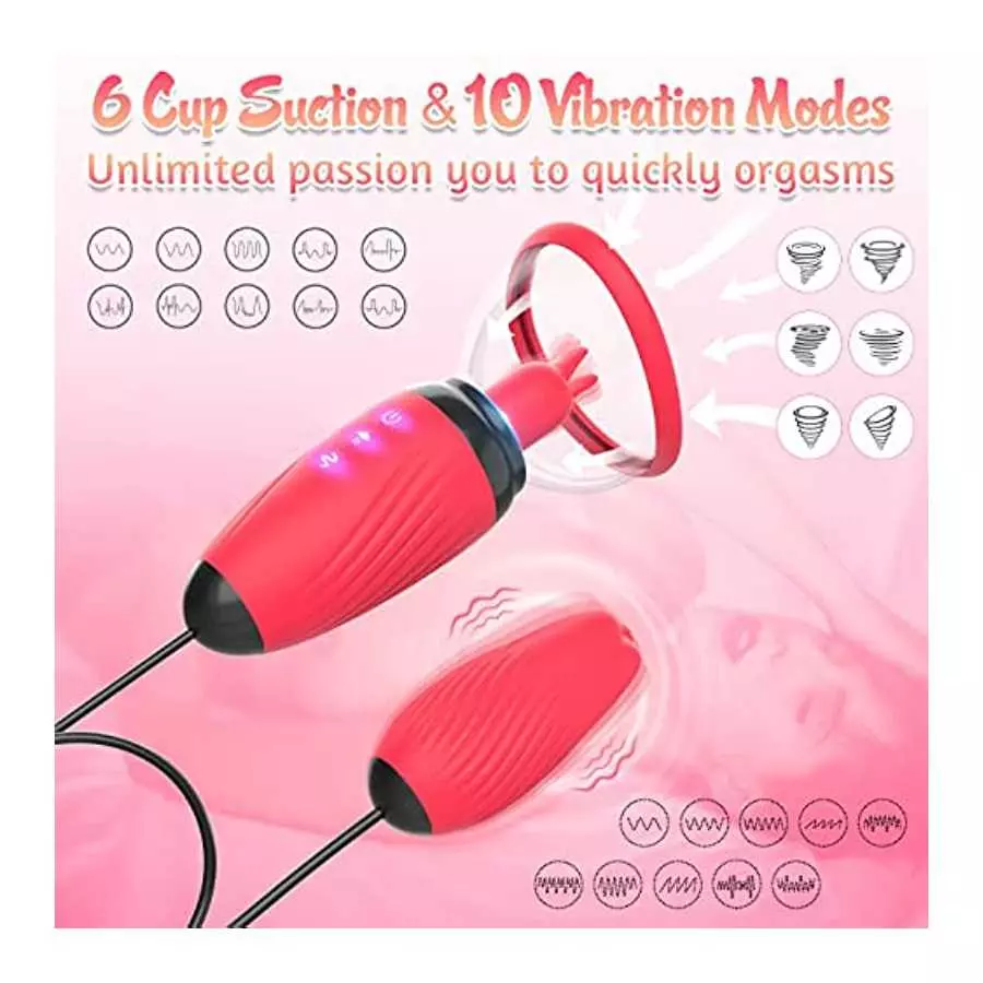 Tongue Sucking Licking Rose Vibrator Toy for Women, High-Frequency Rose Toy Clitoris Vibrator for Women