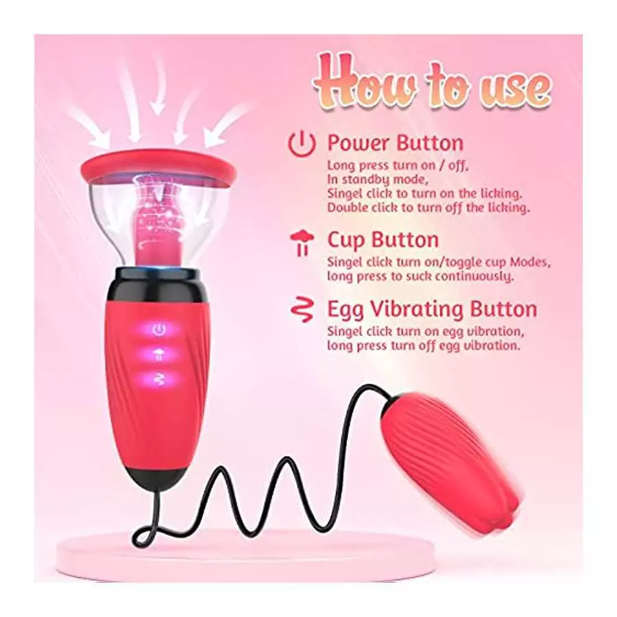 Tongue Sucking Licking Rose Vibrator Toy for Women, High-Frequency Rose Toy Clitoris Vibrator for Women