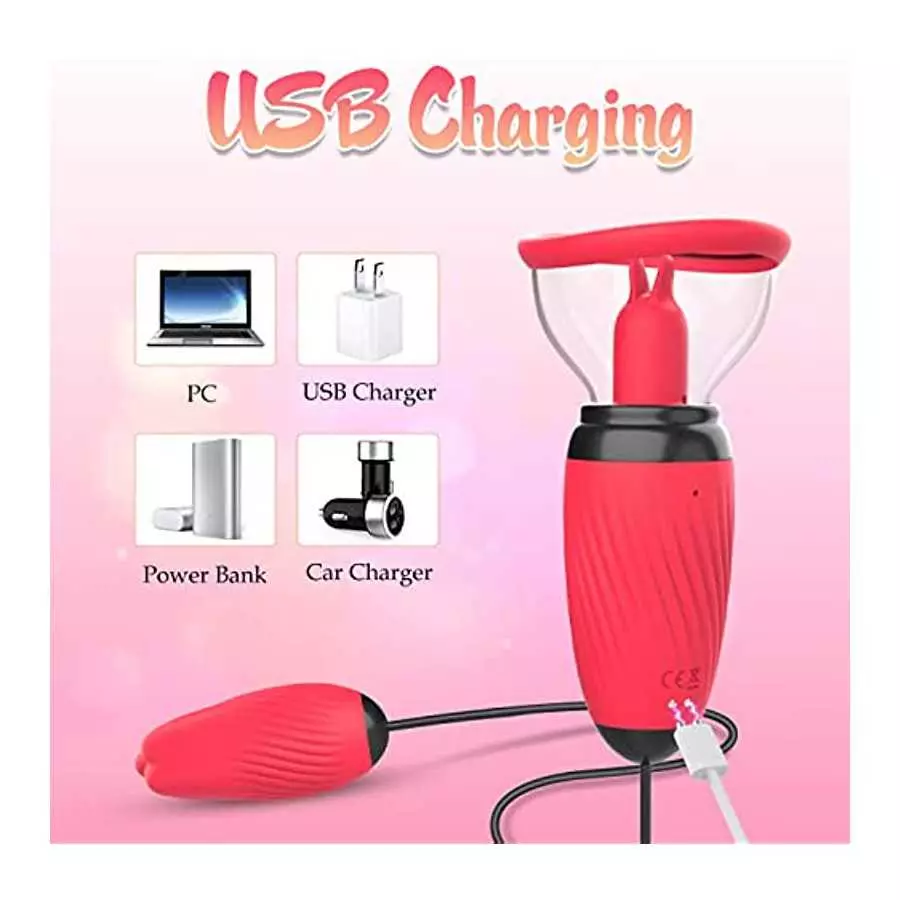 Tongue Sucking Licking Rose Vibrator Toy for Women, High-Frequency Rose Toy Clitoris Vibrator for Women