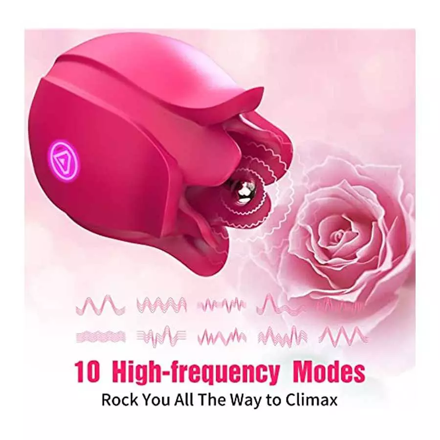 Tongue Sucking Licking Rose Vibrator Toy for Women, High-Frequency Rose Toy Clitoris Vibrator for Women