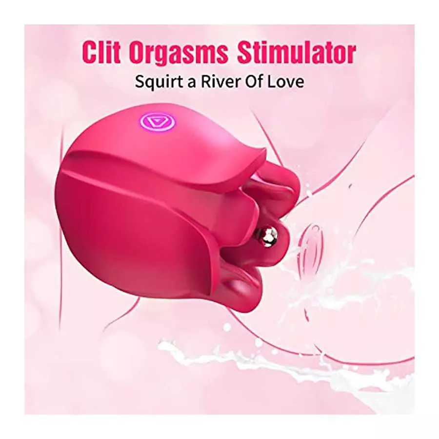 Tongue Sucking Licking Rose Vibrator Toy for Women, High-Frequency Rose Toy Clitoris Vibrator for Women