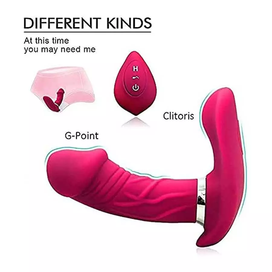 Rechargeable G-spot Clitoral Vibrator Dildo with 10 Vibrations Wearable Vibrator Adult Sex Toy, Remote Control Clit Vaginal Stim