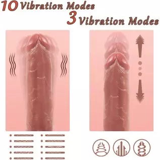 Thrusting Dildo Vibrator with 10 Vibration Mode,Silicone Realistic Dildo with Strong Suction Cup,Wireless Automatic Vibrating Di