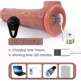 Thrusting Dildo Vibrator with 10 Vibration Mode,Silicone Realistic Dildo with Strong Suction Cup,Wireless Automatic Vibrating Di