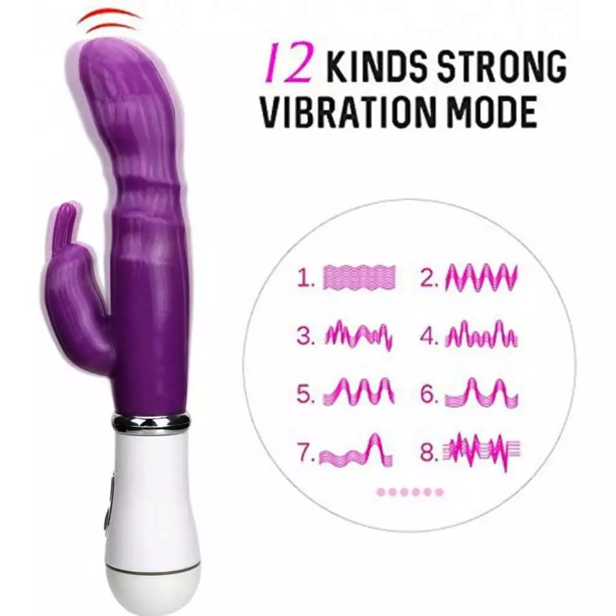 12 Speed Strong Rabbit Vibrator Clit Stimulator G-spot Massager Sex Toys for Women Female Masturbator,Pink