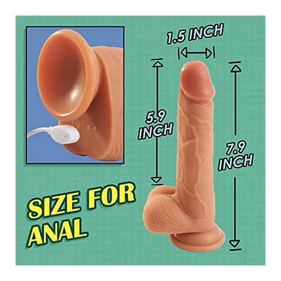 Realistic Thrusting Dildo for G- spot and Anal Vibration, Anal Dildo Vibrator with 3 Thrusting and 9 Vibration Modes, Vibrating 