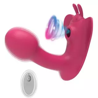WiMiFar 2 in1 Butterfly Sex Toy for Women, 10 Frequency Clitoris Stimulator Sucking G-Spot Vibrator, Remote Control Clit Sucker 