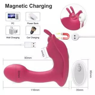 WiMiFar 2 in1 Butterfly Sex Toy for Women, 10 Frequency Clitoris Stimulator Sucking G-Spot Vibrator, Remote Control Clit Sucker WiMiFar 2 in1 Butterfly Sex Toy for Women, 10 Frequency Clitoris Stimulator Sucking G-Spot Vibrator, Remote Control Clit Sucker