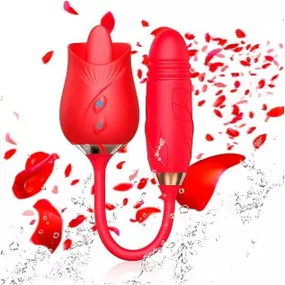 Rose Sex Toy for Women Clitoral Stimulation Licking Rose Vibrator with 10 Modes for Adults Rose Sex Toys for Female ，Rose Vibrat