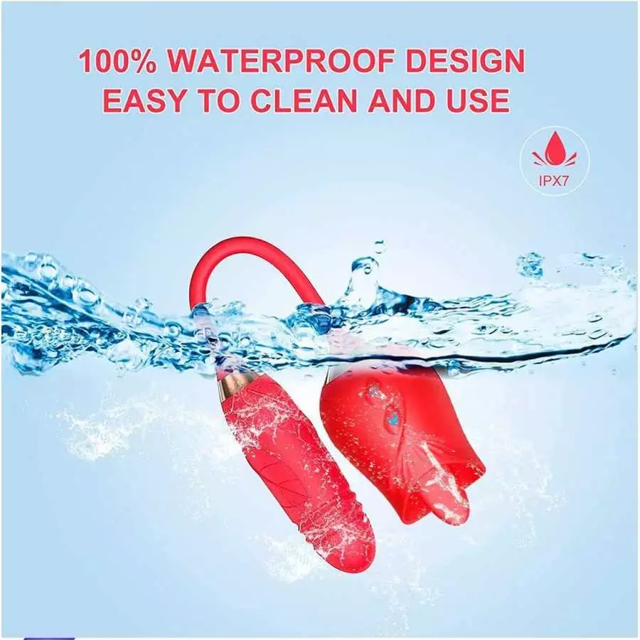 Rose Sex Toy for Women Clitoral Stimulation Licking Rose Vibrator with 10 Modes for Adults Rose Sex Toys for Female ，Rose Vibrat