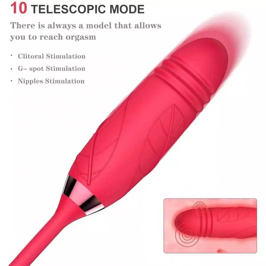 Rose Sex Toy for Women Clitoral Stimulation Licking Rose Vibrator with 10 Modes for Adults Rose Sex Toys for Female ，Rose Vibrat