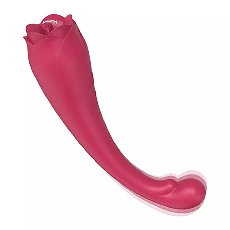 Rose Vibrator Toy for Women 2 in 1 Tongue Licking & High-Frequency Vibrating G-Spot Dildo Vibrator, Clitoris G spot Nipple Stimu